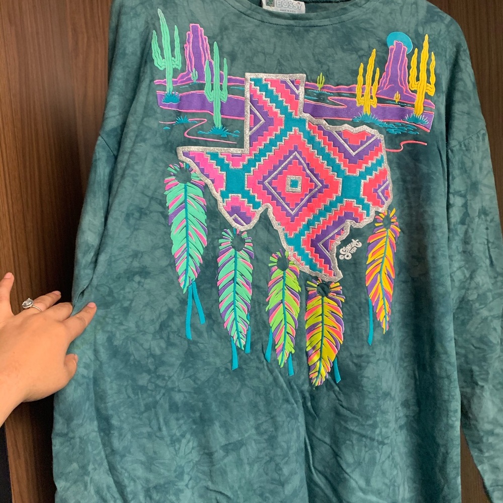 Vintage tie dye top with colorful design